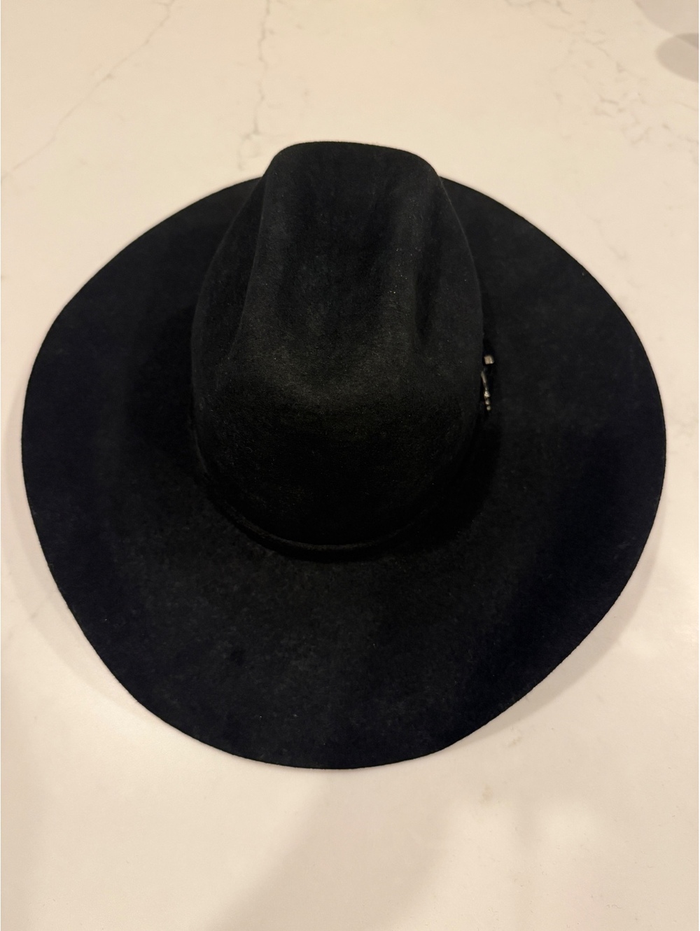 MHT Westerns Black Felt Cowboy Hat Size 6 3/4